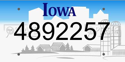 4892257 Iowa License Plate