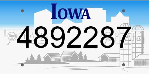 4892287 Iowa License Plate