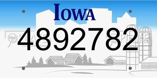 4892782 Iowa License Plate