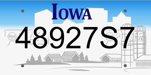 48927S7 Iowa License Plate