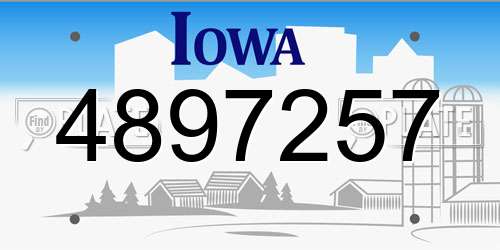 4897257 Iowa License Plate