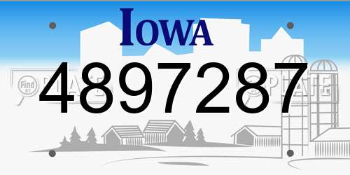 4897287 Iowa License Plate