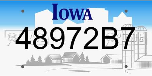 48972B7 Iowa License Plate