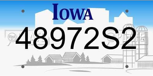 48972S2 Iowa License Plate
