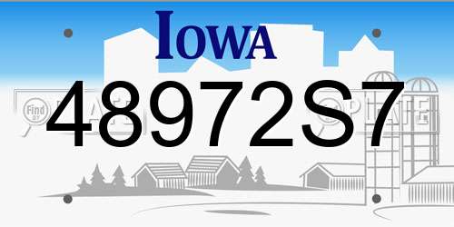 48972S7 Iowa License Plate