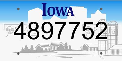 4897752 Iowa License Plate