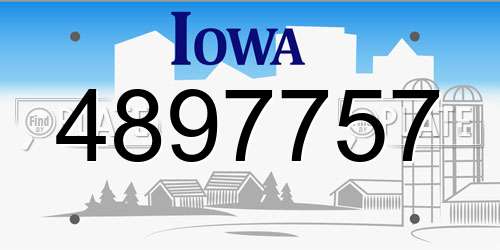 4897757 Iowa License Plate