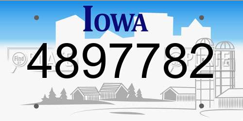 4897782 Iowa License Plate