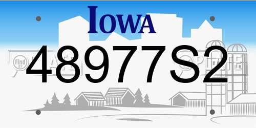 48977S2 Iowa License Plate