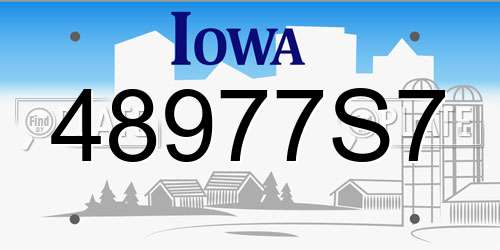 48977S7 Iowa License Plate