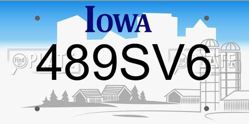 489SV6 Iowa License Plate