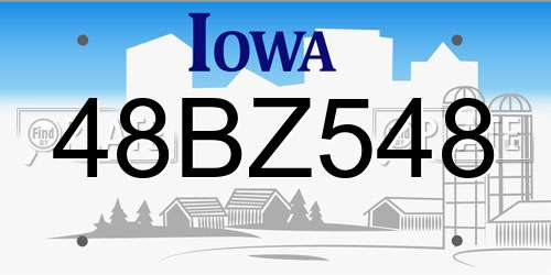 48BZ548 Iowa License Plate
