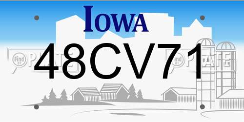 48CV71 Iowa License Plate