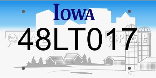 48LT017 Iowa License Plate