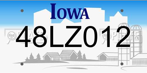 48LZ012 Iowa License Plate