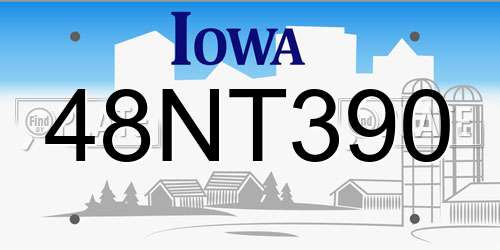 48NT390 Iowa License Plate