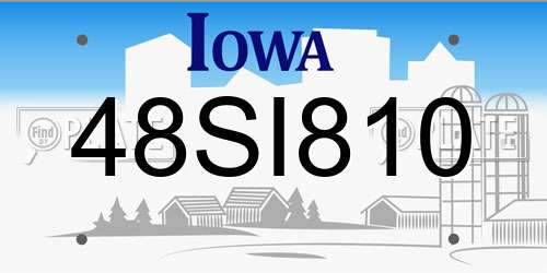 48SI810 Iowa License Plate