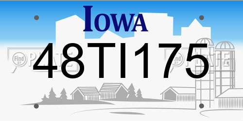 48TI175 Iowa License Plate
