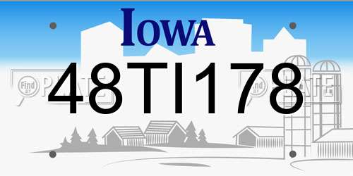 48TI178 Iowa License Plate