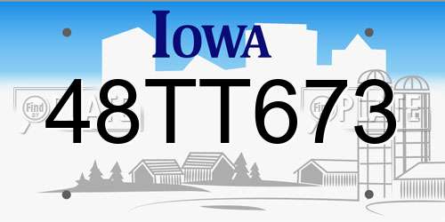 48TT673 Iowa License Plate