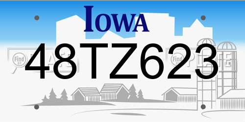 48TZ623 Iowa License Plate