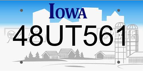 48UT561 Iowa License Plate