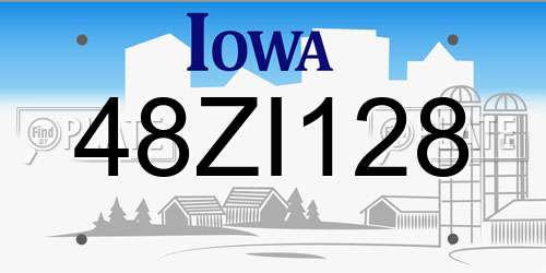 48ZI128 Iowa License Plate