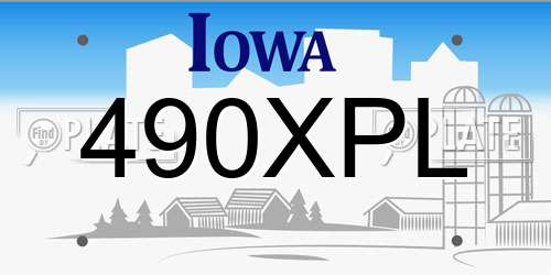 490XPL Iowa License Plate