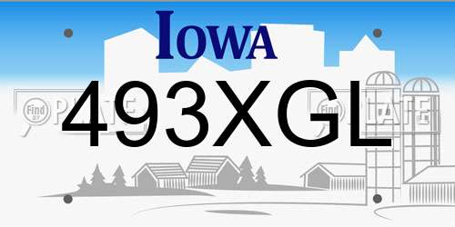 493XGL Iowa License Plate