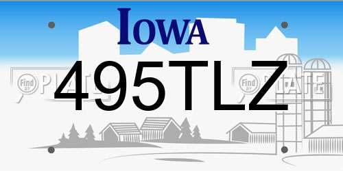 495TLZ Iowa License Plate
