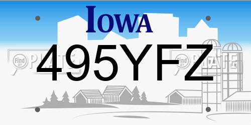 495YFZ Iowa License Plate