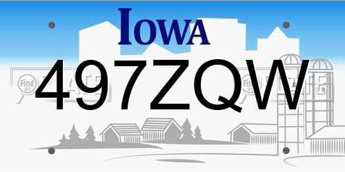 497ZQW Iowa License Plate