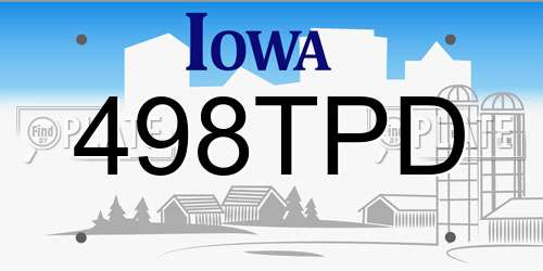 498TPD Iowa License Plate