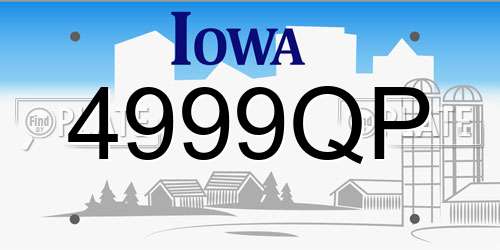 4999QP Iowa License Plate