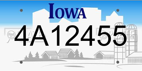 4A12455 Iowa License Plate