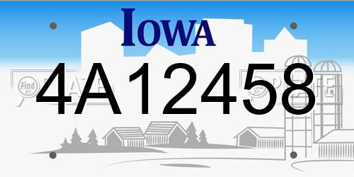 4A12458 Iowa License Plate