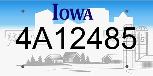 4A12485 Iowa License Plate