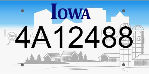 4A12488 Iowa License Plate