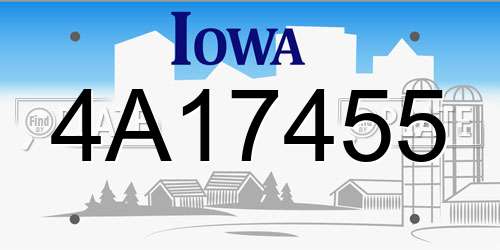 4A17455 Iowa License Plate