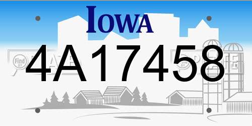 4A17458 Iowa License Plate