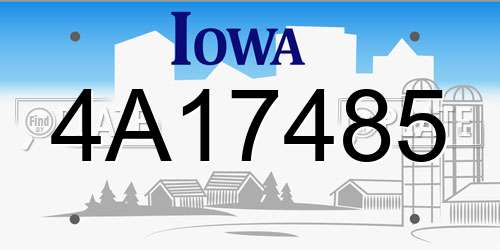 4A17485 Iowa License Plate