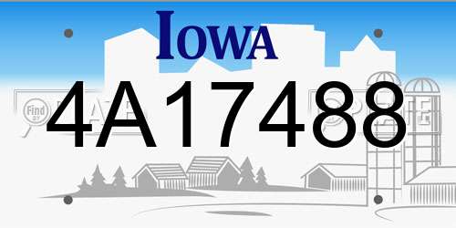 4A17488 Iowa License Plate