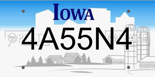 4A55N4 Iowa License Plate