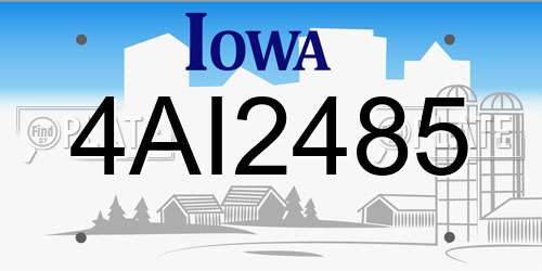 4AI2485 Iowa License Plate