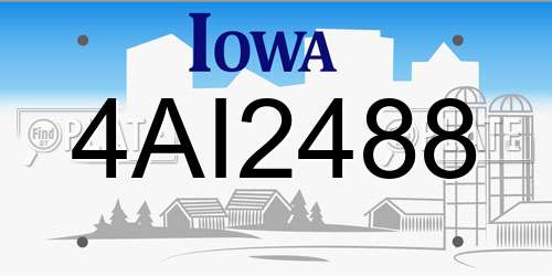 4AI2488 Iowa License Plate