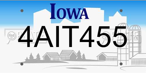 4AIT455 Iowa License Plate