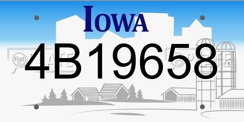 4B19658 Iowa License Plate