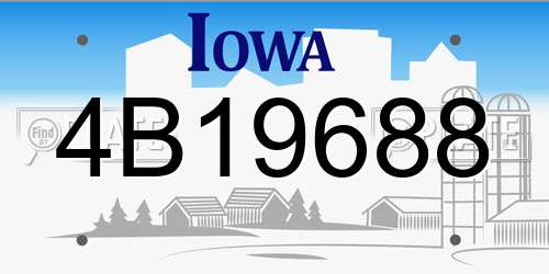 4B19688 Iowa License Plate