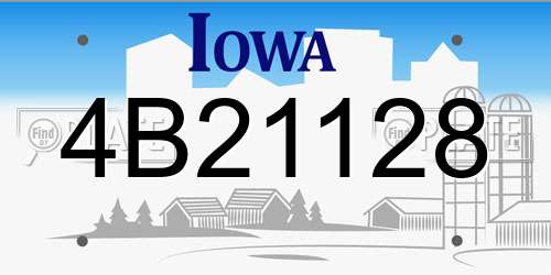 4B21128 Iowa License Plate