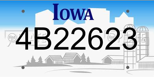 4B22623 Iowa License Plate